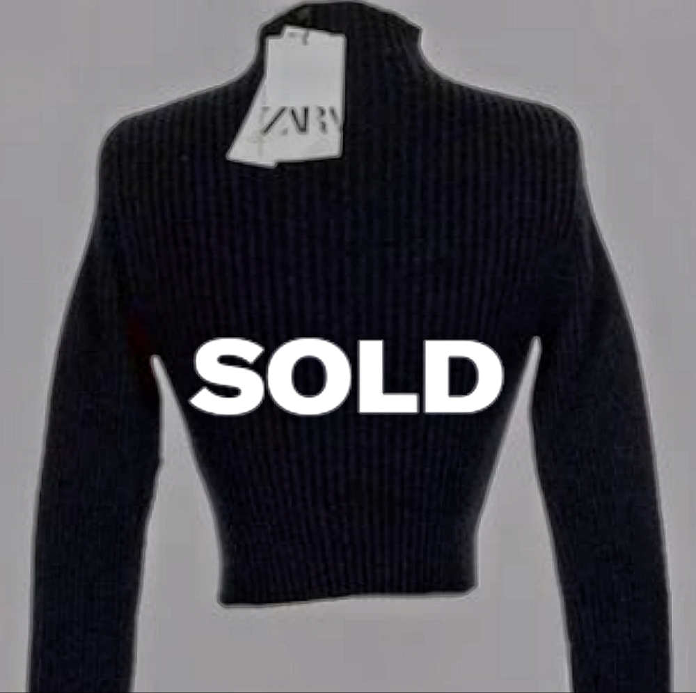 NWT Zara Black Ribbed Turtleneck